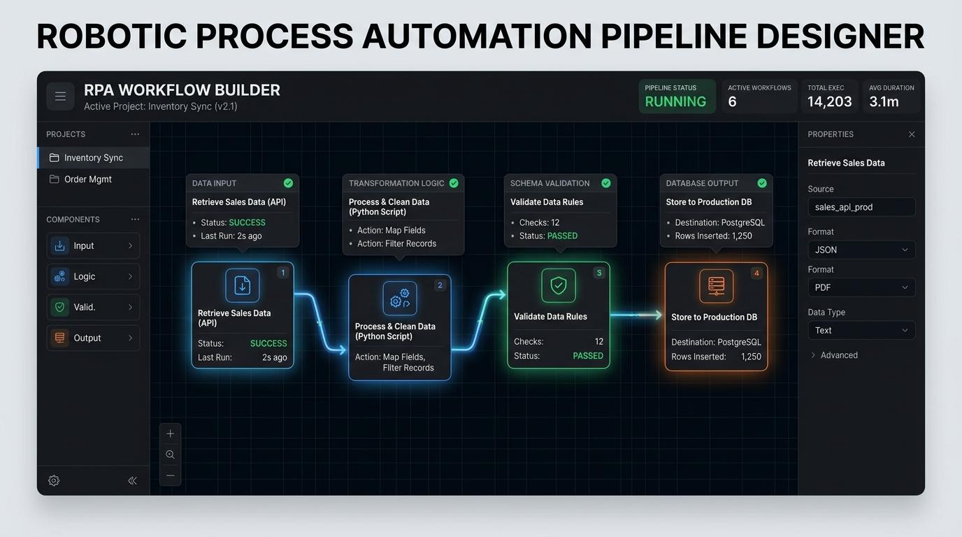 Custom Pipeline/Workflow Builder Interface